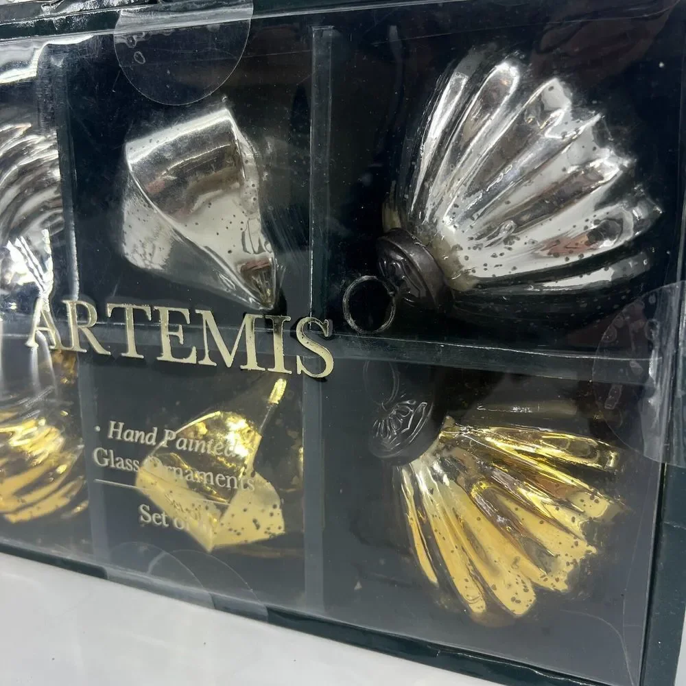 ARTEMIS Mercury Glass Christmas Ornaments 3.75